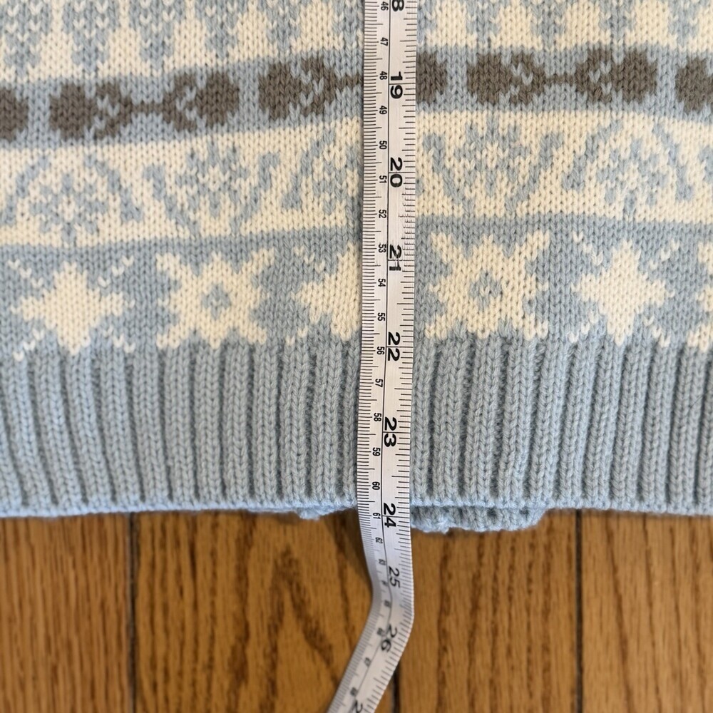 National Since 1952 Blue Fair Isle Cardigan Sweater Women’s Med. Button Front - Picture 10 of 10